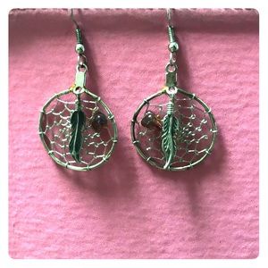 Handmade Sterling Dreamcatcher Dangle Earrings